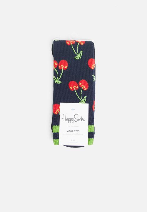 Happy Socks - Athletic cherry sock - navy