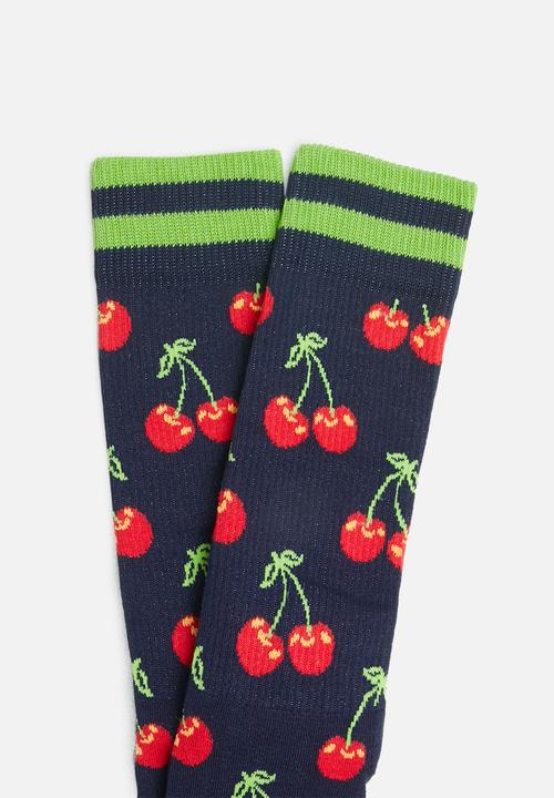 Happy Socks - Athletic cherry sock - navy