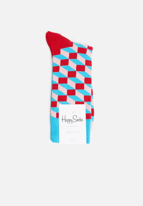 Happy Socks - Filled optic sock - red & pink