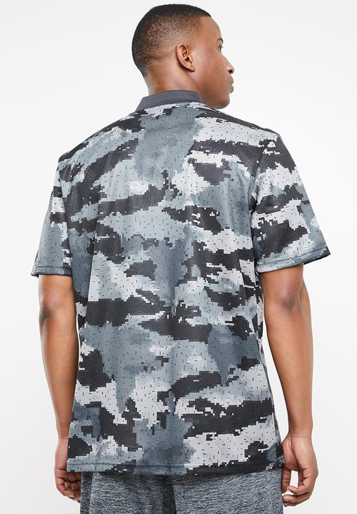 adidas Performance - Tan all over print tee - black & grey