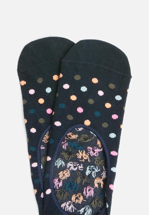 Happy Socks - Dot liner sock - black