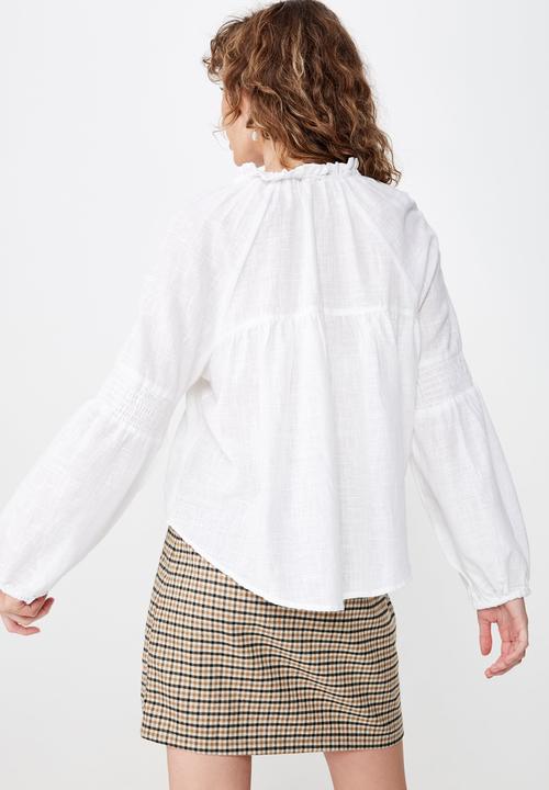 Cotton On - Breanne blouson sleeve top  - white