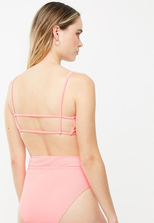 Cotton On - Backless tube bikini top - fizz rib 