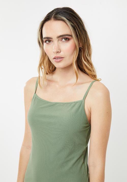 Cotton On - Refined strap tankini swim top  - green