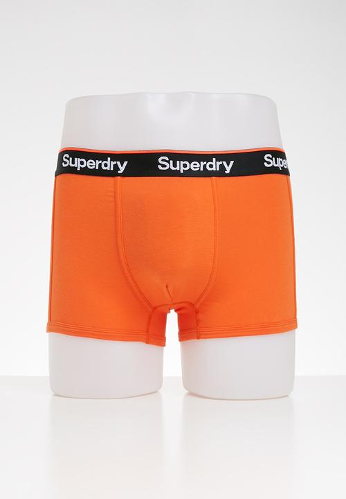 Superdry. - Orange label sport 3 pack trunks - orange & grey