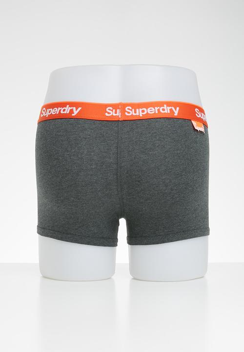 Superdry. - Orange label sport 3 pack trunks - orange & grey