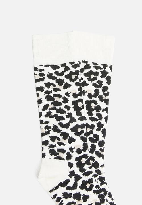 Happy Socks - Leopard print socks -black & white