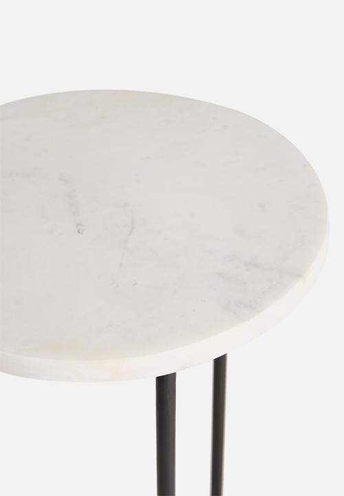 Sixth Floor - Dacian marble table - white & black