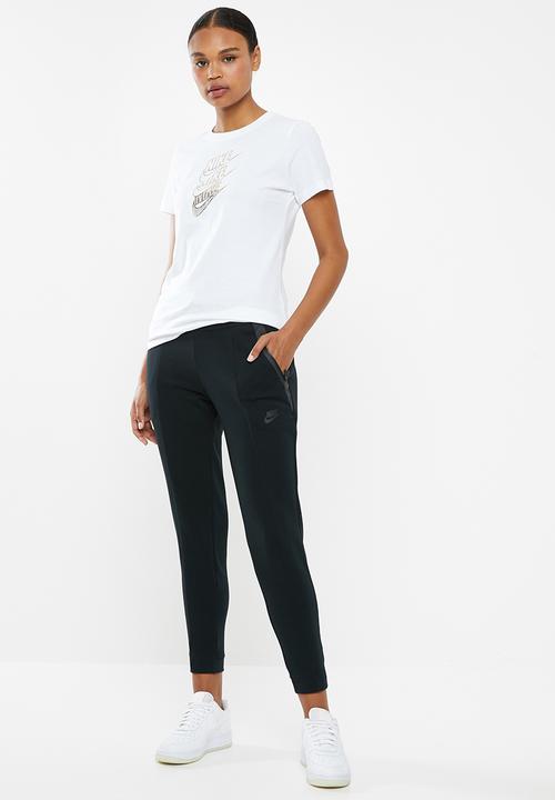 Nike - Nsw statement shine tee - white & gold 