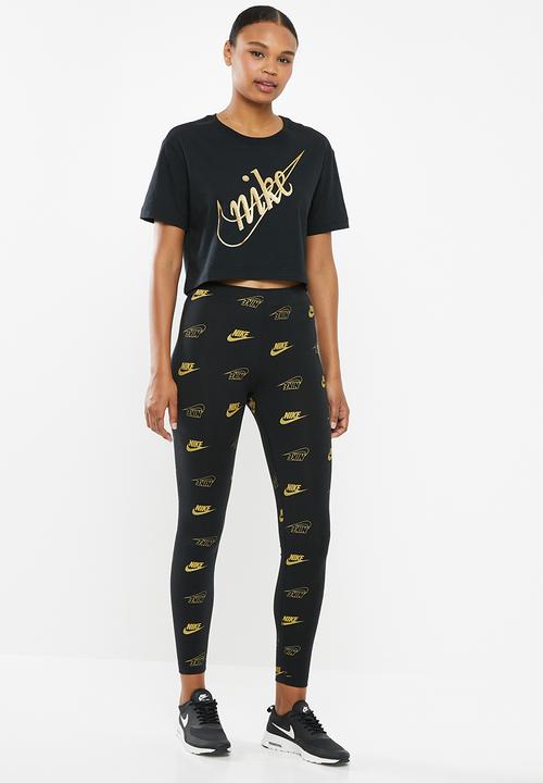 Nike - Nsw crop glitter tee - black