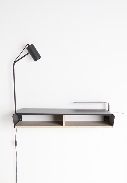 Emerging Creatives - Stockholm floating work desk with add-ons - black