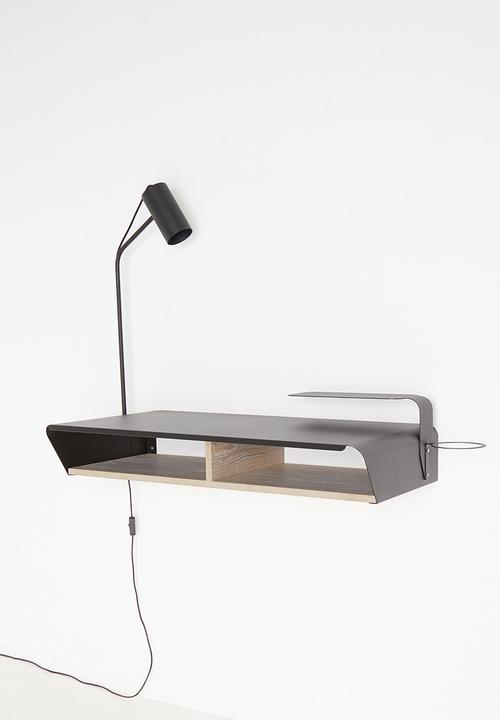 Emerging Creatives - Stockholm floating work desk with add-ons - black