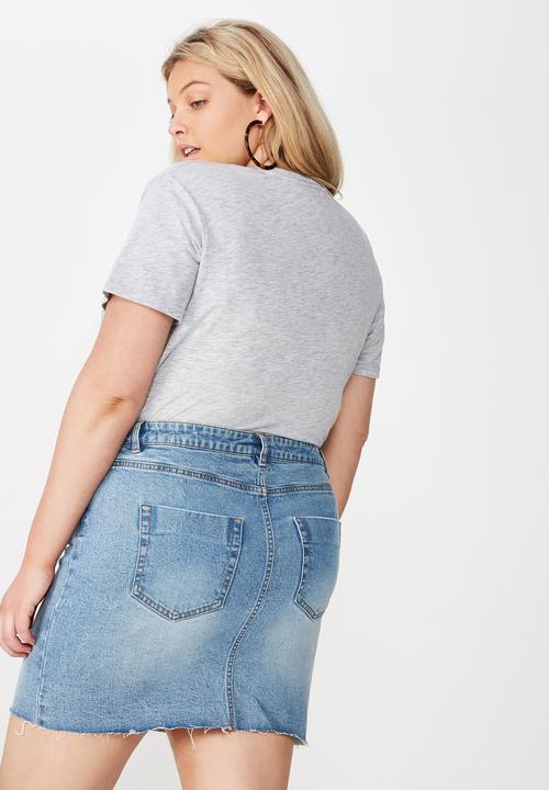 Cotton On - Curve denim skirt  - blue