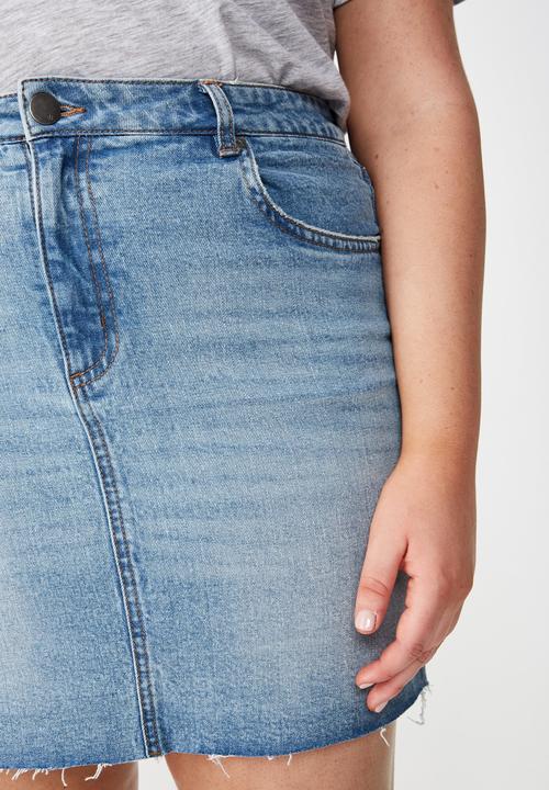 Cotton On - Curve denim skirt  - blue