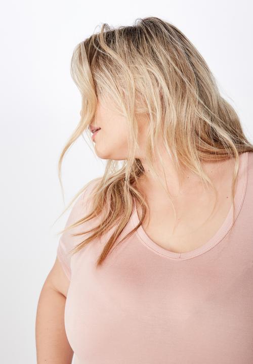 Cotton On - Curve karly short sleeve tee  - pink
