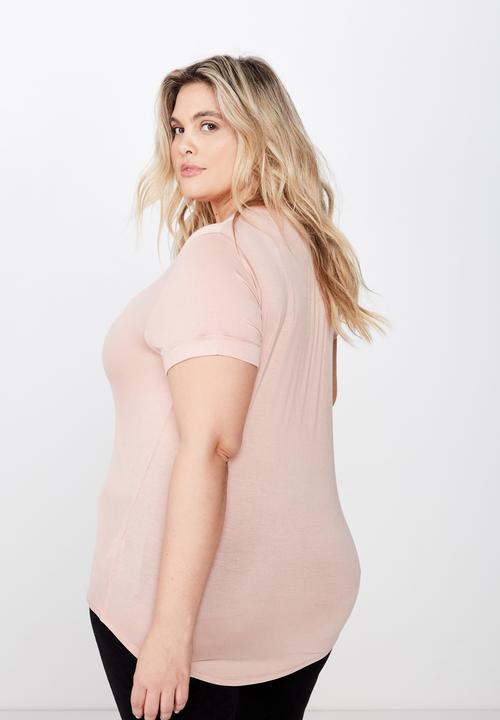 Cotton On - Curve karly short sleeve tee  - pink