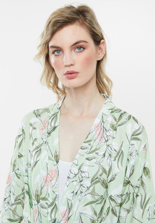 Superbalist - Printed floral robe - green