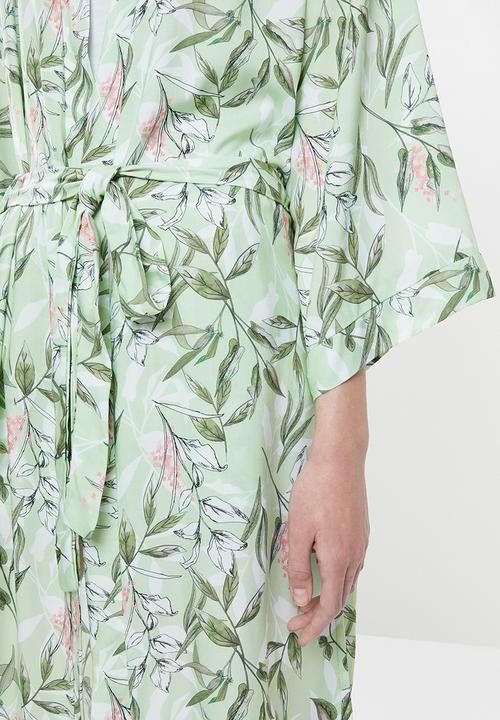 Superbalist - Printed floral robe - green