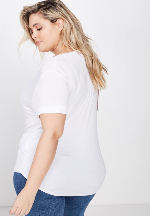 Cotton On - Curve karly short sleeve tee  - white