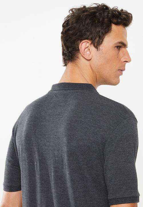 Superbalist - Pique slim fit 2 pack golfer tee - grey & green