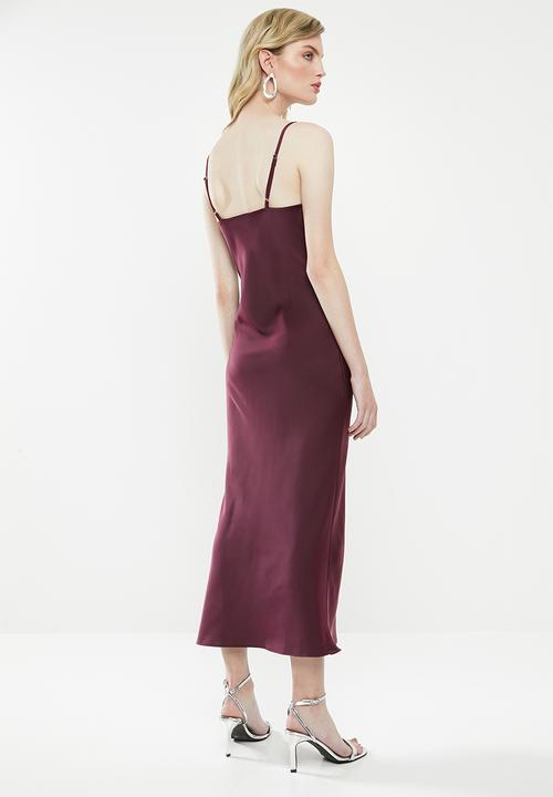 Superbalist - Cowl slip dress - burgundy