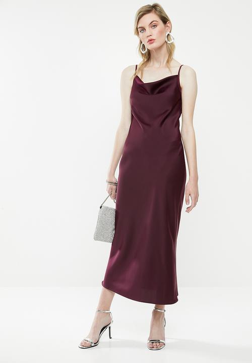 Superbalist - Cowl slip dress - burgundy