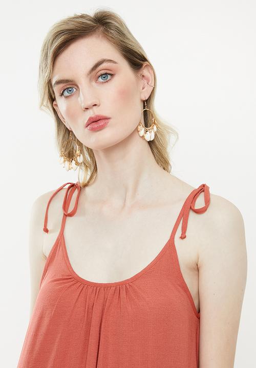 Superbalist - Strappy volume maxi dress - rust