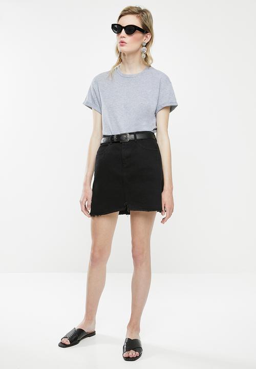 Superbalist - Boxy tee with roll up sleeve - grey