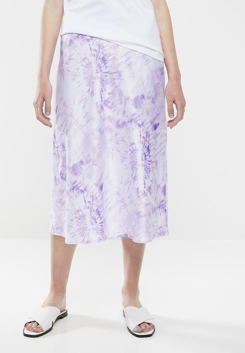 Superbalist - Tie dye midi skirt - purple & white 