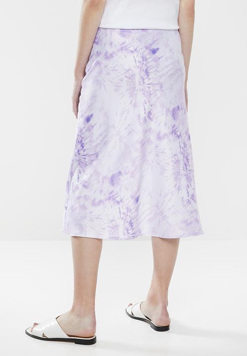 Superbalist - Tie dye midi skirt - purple & white 