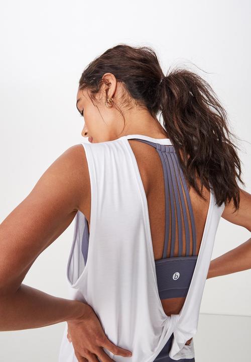 Cotton On - Open twist back tank top - white