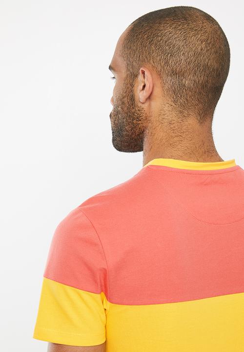 POLO - Liam cut & sew pique short sleeve crew neck - multi 