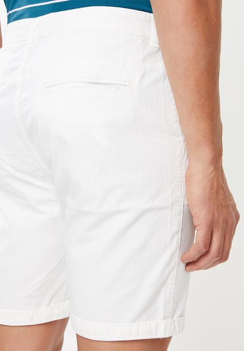 Cotton On - Washed chino shorts - white