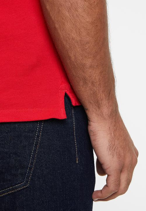 POLO - Luke custom fit upstyled ss pique golfer - red & navy