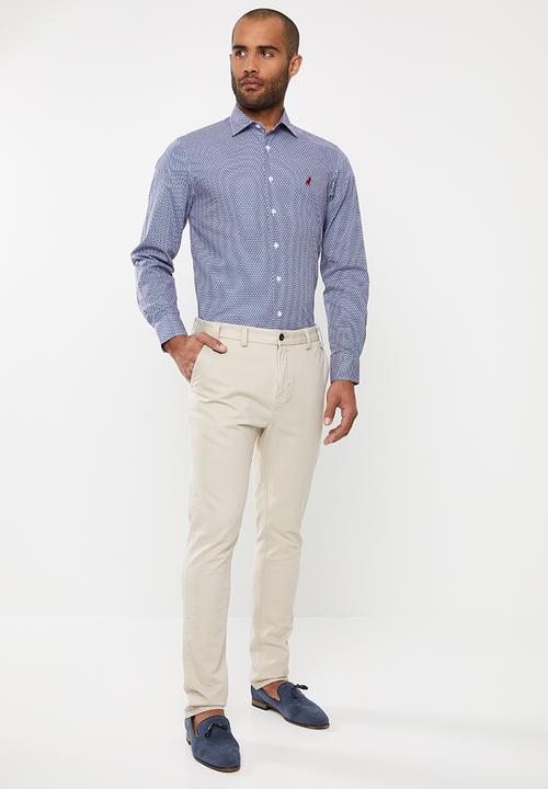 POLO - Justin geometric print signature long sleeve shirt - multi 