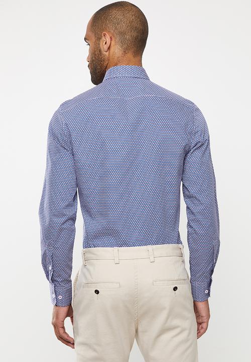 POLO - Justin geometric print signature long sleeve shirt - multi 
