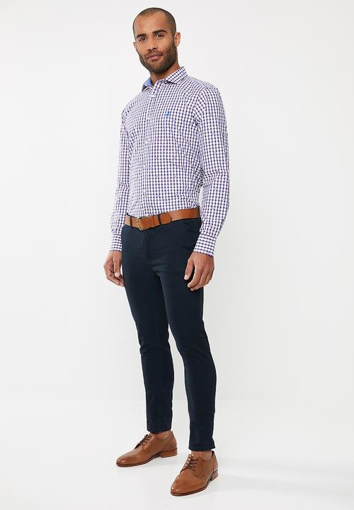 POLO - Cole check dobby signature long sleeve shirt - multi