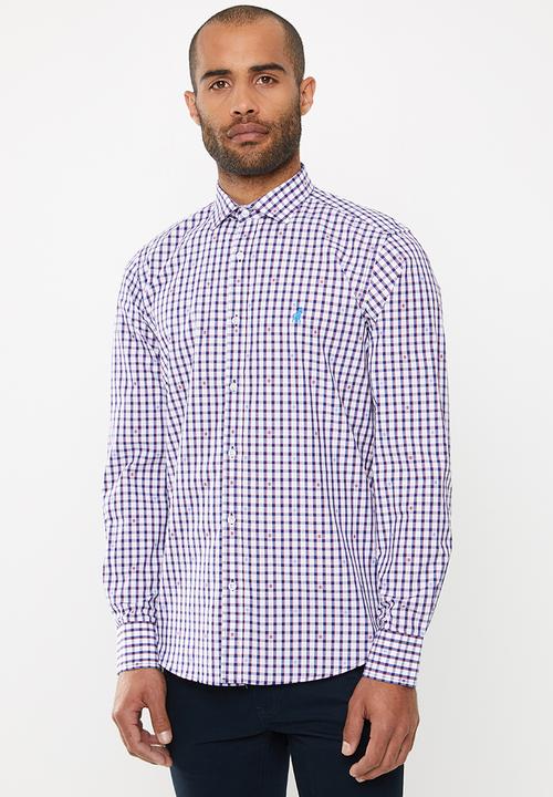 POLO - Cole check dobby signature long sleeve shirt - multi