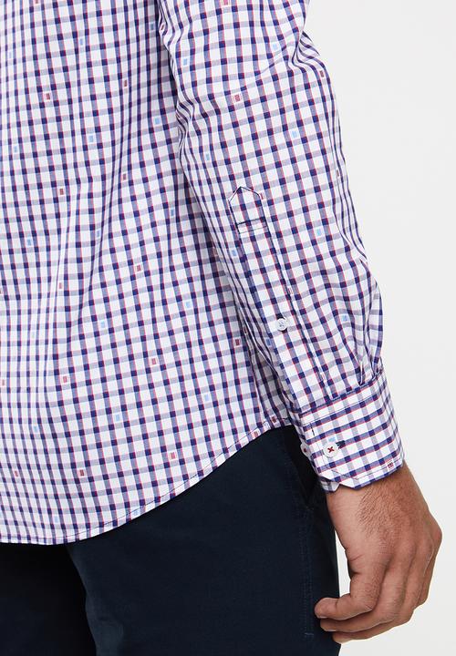 POLO - Cole check dobby signature long sleeve shirt - multi