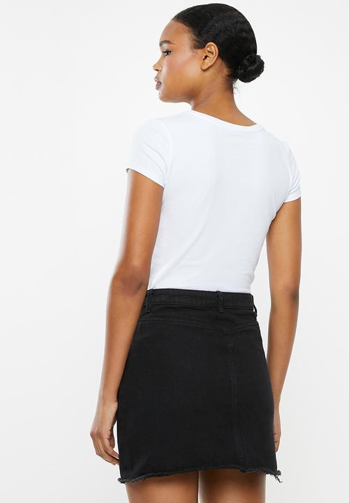 GUESS - Short sleeve gingham tee - white