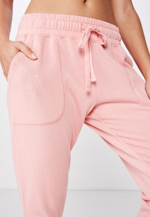 Cotton On - Cropped gym track pants - pink
