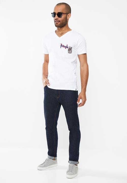 Pringle of Scotland - Dunbar peace V-neck tee - white