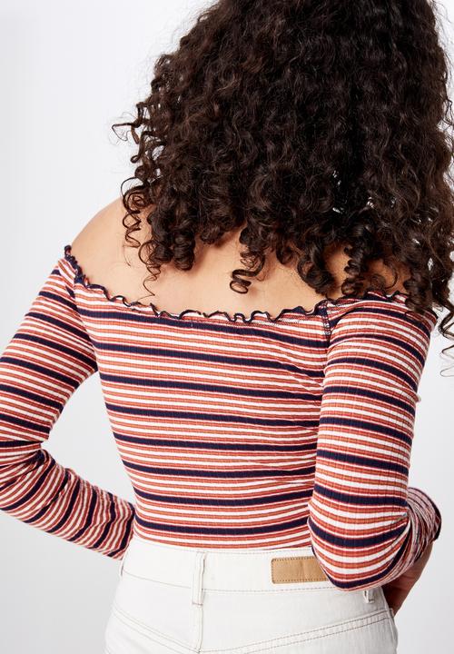 Cotton On - Riley off the shoulder long sleeve bodysuit  - multi 