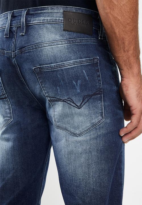GUESS - Brooklyn slim fit tapered jeans - blue