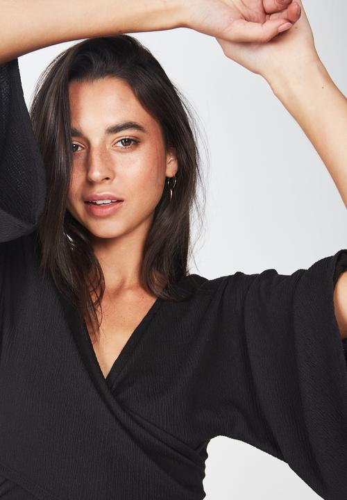 Cotton On - Jude kimono sleeve top  - black