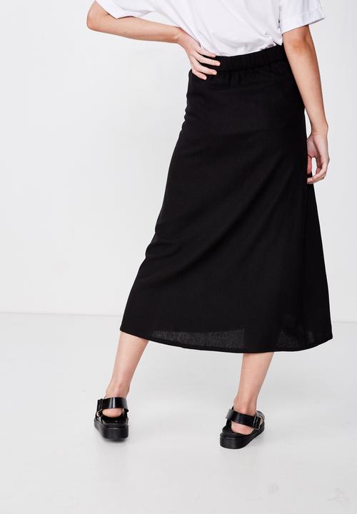 Cotton On - Woven Whitney midi skirt - black