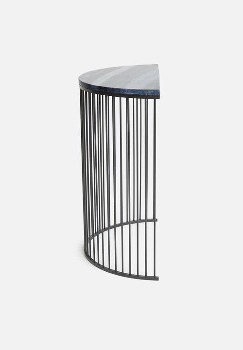 Sixth Floor - Half moon set of two tables - grey & black