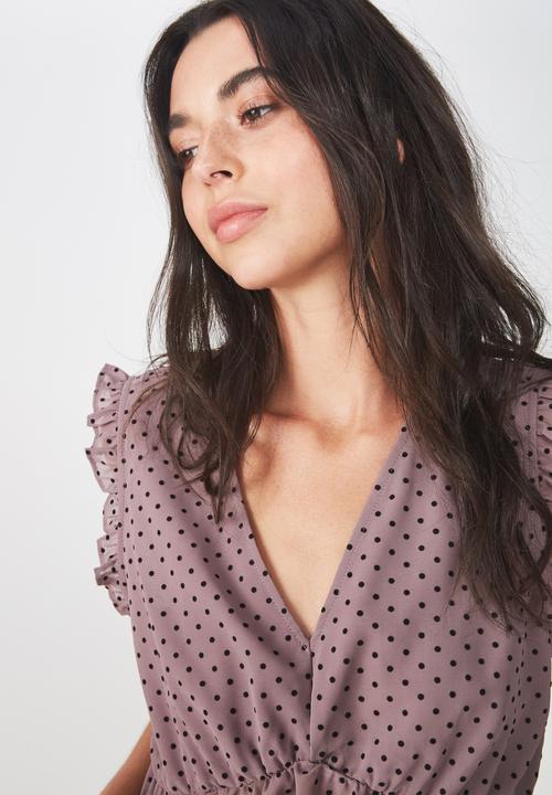 Cotton On - Cindy blouse - purple & black 