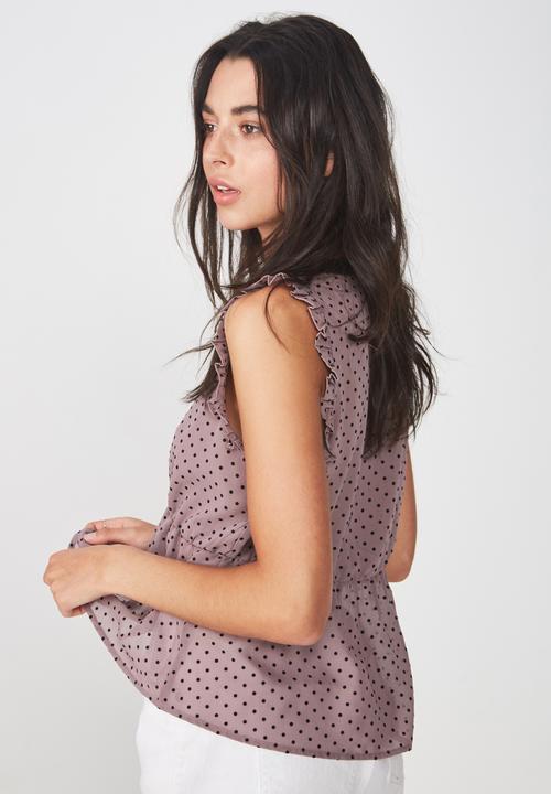 Cotton On - Cindy blouse - purple & black 