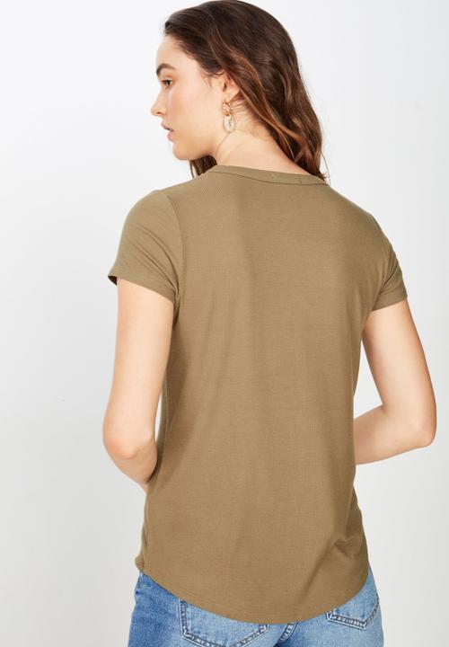 Cotton On - The girlfriend tee - burnt olive